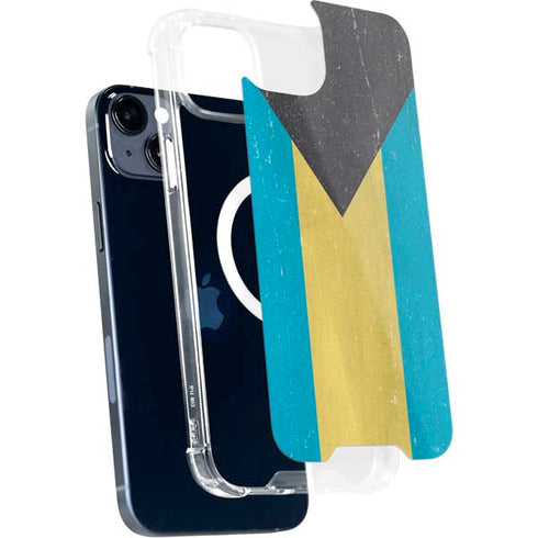 Bahamas Flag Distressed iPhone 15 Plus MagSafe Case